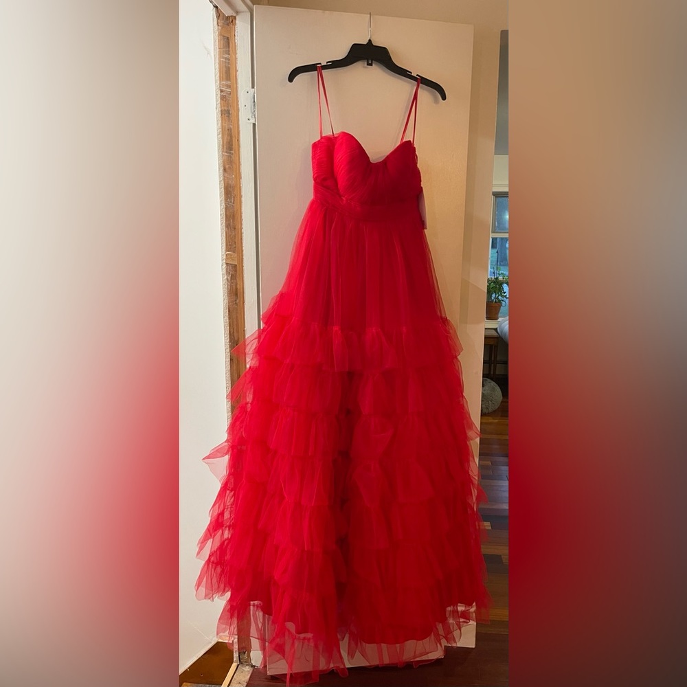 Mac Duggal Bustier Tulle Tiered BallGown